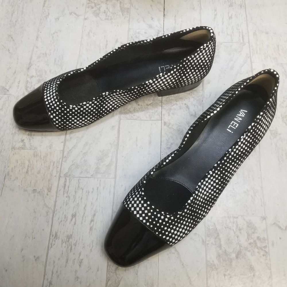 VANELi Black & White Frankie Black Tip Shoe Sz 11